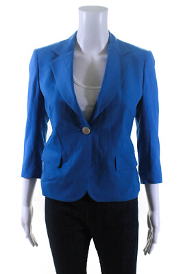 #ad QL2 Womens School Boy Slim Hem Blazer Jacket Porcelain Blue Wool Size IT 38 $209.01