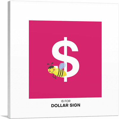 #ad ARTCANVAS Kids Animal Alphabet Dollar Sign Symbol Canvas Art Print $169.99