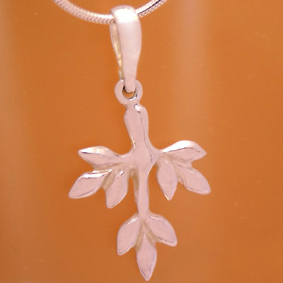 #ad Charming Solid 925 Sterling Silver Tree Flower Leaf Pendant amp; Gift Velour Strap $12.40