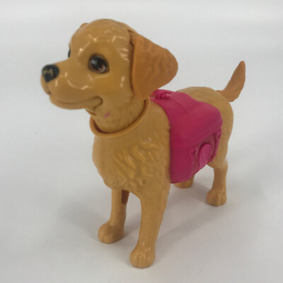 #ad Mattel Barbie Brown 5quot; Long Puppy Dog Pink Carrying Pack Broken ears dont move $9.99