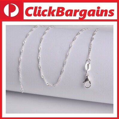 #ad 70cm 925 Sterling Silver quot;Water Wavequot; Chain Necklace Pendant for Women AU $6.50