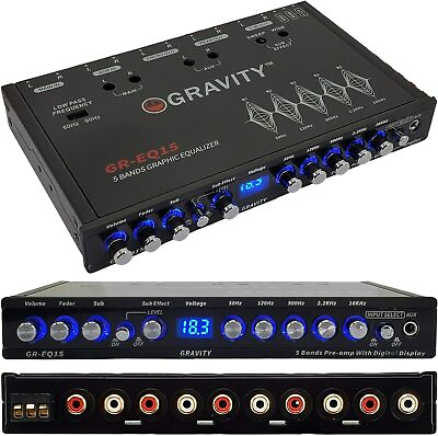 #ad Gravity EQ15 1 2 Din Five Equalization Bands Car Audio Equalizer EQ Front... $89.23