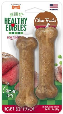 #ad Dog Nylabone Healthy Edibles Wholesome Dog Chews Roast Beef Flavor Petite $13.95