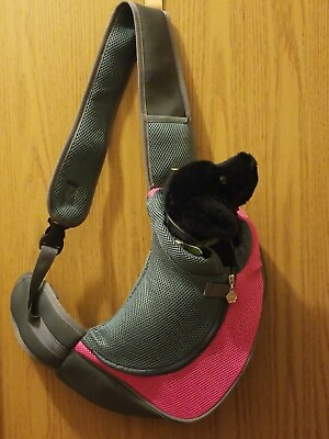 Popcorn Pet Dog Sling Carrier Breathable Mesh Travel Safe Sling Bag Carrier Pink $19.99