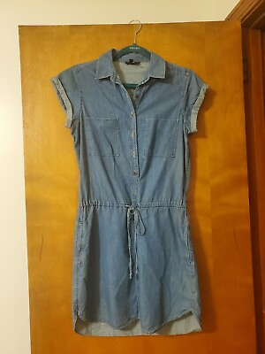 #ad Paige Mila Denim Shirt Dress Flyer Blue Size S $24.99