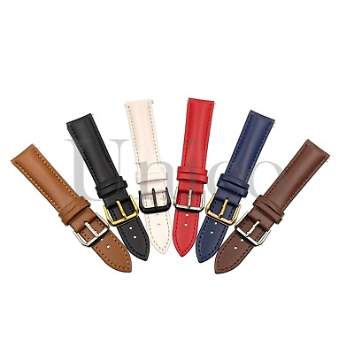 #ad 16 18 20 22 MM Plain Genuine Leather Watch Band Fits for Stuhrling Quick Release $13.99