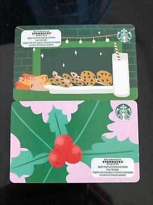 #ad Starbucks 2x 2022 Holiday Gift Card s NEW CANADA #5 $2.29