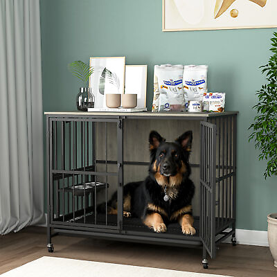 #ad 38quot; Furniture Dog Cage Super Sturdy Heavy Duty Metal With Removable Tray $194.99