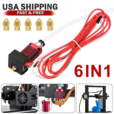 #ad 6in1 3D Printer Extruder Heater Hot End Nozzle Kit for Creality Ender 3 3 PRO 5 $11.48