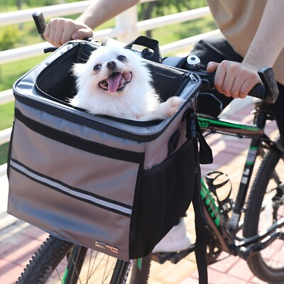 #ad Dog Bike Basket Foldable Dog Bike Carrier 12lbs Soft Sided Basket Quick $40.79