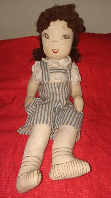 #ad Vintage Hand sewn Cloth Doll $27.50