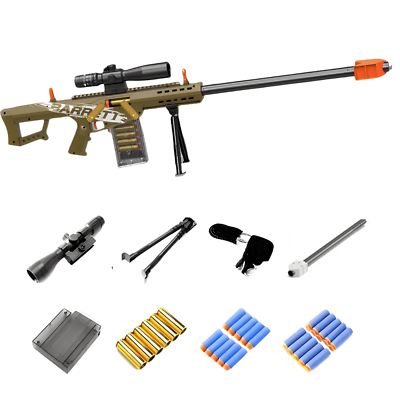 #ad Barrett M82 Sniper Soft Bullet Dart Toy Gun Rifle Fully Automatic Realistic Fun $6.99