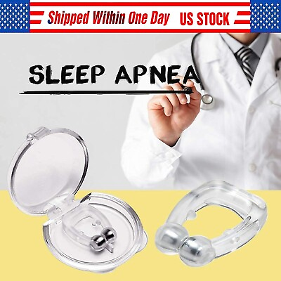 #ad Anti Snoring Nasal Snore Stopper Silicone Magnetic Sleep Aid Nose Clip Device $3.50