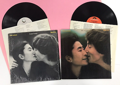 #ad 2x JOHN amp; YOKO LPs: Double Fantasy 1980 amp; Milk amp; Honey 1984 Inners NM a7618 $25.00