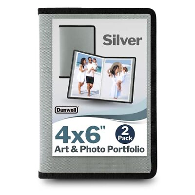 #ad Small Photo Album 4X6 Light Silver 2 Pack 4 X 6 Photo Book Album E $13.56