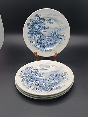 #ad 5 Enoch Wedgwood Countryside Blue Bread amp; Butter Plates VTG England $21.60