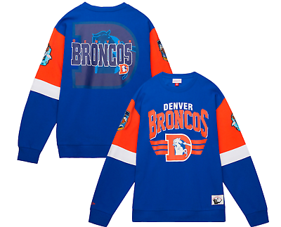 #ad Denver Broncos Mitchell amp; Ness Gridiron Classics Allover 3.0 Pullover Sweatshirt $55.00