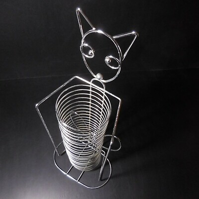 #ad Sculpture Metal Stainless Steel Cat Dog Furniture Vintage Design Art Deco Tidy $421.98