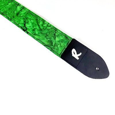#ad Indian Batik Green Guitar Strap Green Batik Guitar Strap $38.00