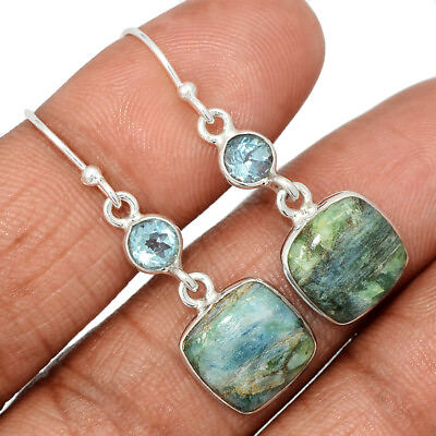 #ad Natural Mermaid Kyanite amp; Blue Topaz 925 Silver Earrings Jewelry CE29101 $15.99