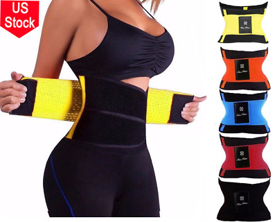 #ad Women Waist Trainer Body Shaper Slimmer Sweat Belt Tummy Control Underbust Band $11.79