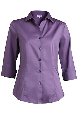 #ad Edwards Style #5033 Woman#x27;s Violet Tailored Stretch Blouse Size: Large $11.00