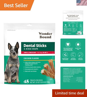 #ad Small Medium Dogs Dental Sticks Chicken Flavor 45 Count Pack for Fresh Breath $19.92