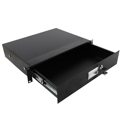 #ad 19quot; Rack Mount 2U Steel Plate DJ Drawer Equipment Cabinet Lockable w key Gift $49.99