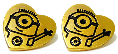 #ad Minions Movie Rise of Gru Gold Heart Valentines Day Stuart 2 Pin Badge Gift Set $2.99