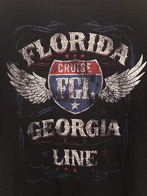 #ad Florida Georgia Line T Shirt SZ X Large Black Short Sleeve Unisex Cool Gildan $23.50