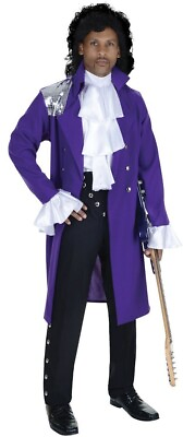 #ad 80#x27;s Pop Star Costume Prince Purple Rain Movie Singer Rogers Nelson Coat Shirt $82.51