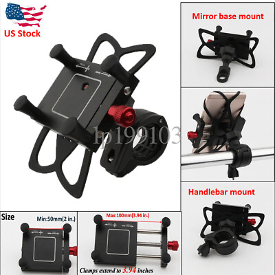 #ad Black 7 8quot; 1 1 4quot; Motorcycle Handlebar Mirror Base Mount Mobile Phone Holder $15.84