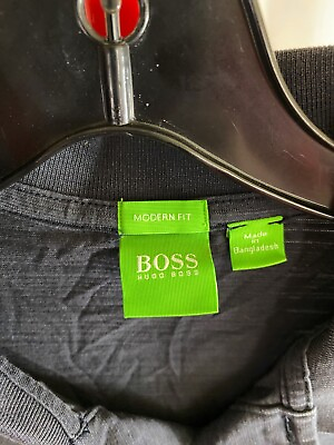 #ad Hugo Boss Green Label Blue POLO SHIRT Large L Super Slim $20.00