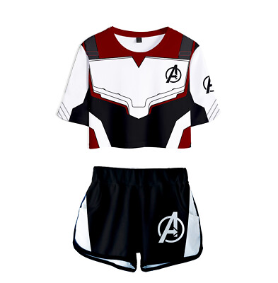 #ad Women Girls Avenger Endgame T Shirt amp; Shorts Cosplay Outfit $18.90