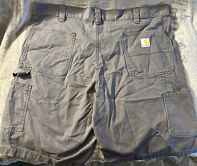 #ad Carhartt Men#x27;s Size 40 Cargo Shorts Rugged Canvas Relaxed Gray Cotton Never Worn $26.00