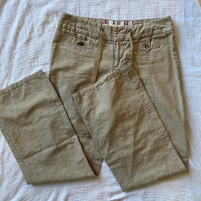 #ad Daughters of the Liberation Anthropologie Linen Cotton Pants Khakis Wide Leg 2 $21.42