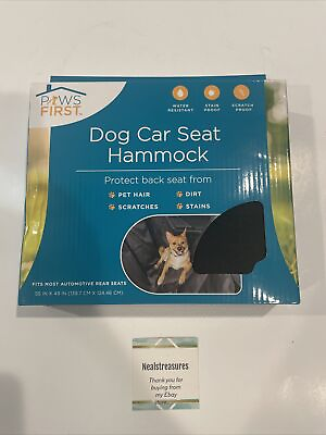 #ad New Paws First Dog Car Seat Hammock 55”x49” Water Stain Resistant Seat Cover $16.99