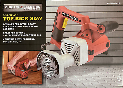 #ad New TOE KICK SAW 6.8 AMP 3 3 8IN CHICAGO ELECTRIC $109.99