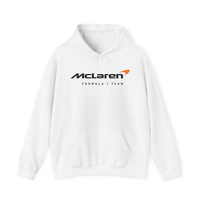 #ad USA McLaren Racing Team F1 Formula One Hoodie Sweatshirt White Gray L Blue $39.95