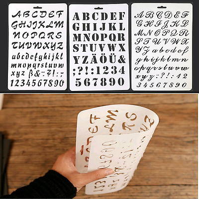 #ad Letter Alphabet Number Layering Stencils Scrapbooking Cards Painting DIY Crafts $2.39
