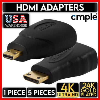 #ad Mini Micro HDMI Adapter 1080p 3D 4K ARC Male to Female HDMI Cable Converter $9.49