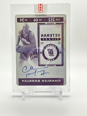 #ad 2019 20 Optic Contenders Charles Barkley Autograph 1 1 One of One Print Plate $450.00
