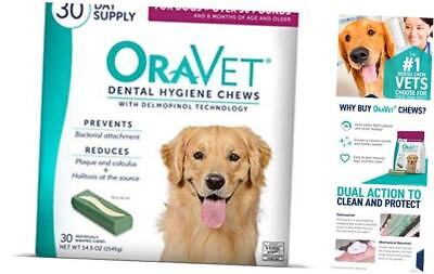#ad Dental Chews for Dogs Oral Care and Hygiene Chews Large 30 Count Pack of 1 $76.35