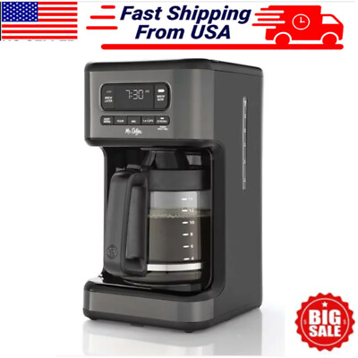 #ad 14 Cup Dark Stainless Programmable Coffee Maker Adjustable Keep Warm Setting NEW $97.50
