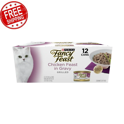 #ad Purina Fancy Feast Wet Cat Food Chicken in Gravy 3 oz Trays 12 Pack $9.97