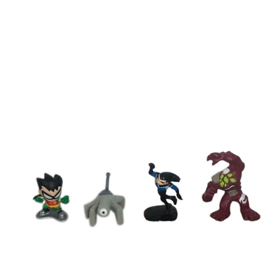 #ad Teen Titans Comic Book Heroes Lot Robin Cyborg Aqualad Plasmus Bandai Mini Set 4 $29.99
