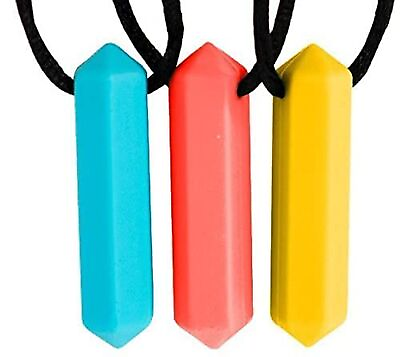 #ad Tilcare Chew Chew Crayon Sensory Necklace 3 Set Best for Kids or Adults $13.99