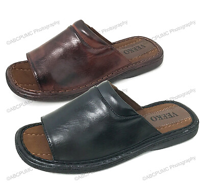 #ad Brand New VEEKO Men#x27;s Slides Sandals Comfortable Flip Flops Slip On Slippers $23.30