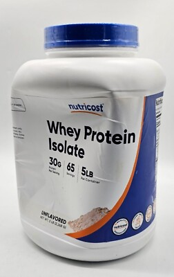 #ad Nutricost Whey Protein Isolate Unflavored 5LBS Protein Exp 10 2026 $52.00