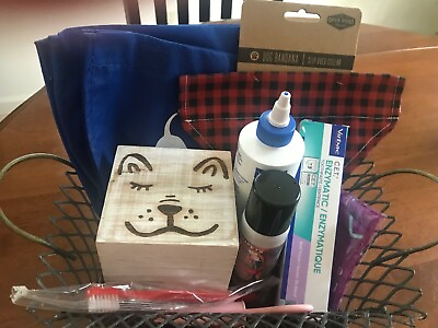 #ad Dog Gift Basket with Ear Cleaner Toothpaste 2 Toothbrushes Air Freshener $31.90